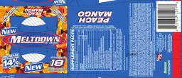 Label for Meltdown Fat Assault Peach Mango