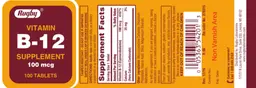 Label for Vitamin B-12 100 mcg