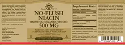 Label for No-Flush Niacin (Inositol Hexanicotinate) 500 mg