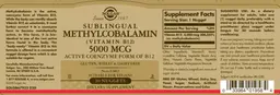 Label for Sublingual Methylcobalamin (Vitamon B12) 5000 mcg