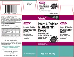 Label for Infant & Toddler Multivitamin Drops Natural Fruit Flavor