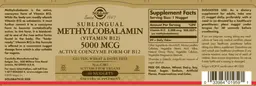 Label for Sublingual Methylcobalamin (Vitamon B12) 5000 mcg