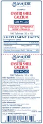 Label for Oyster Shell Calcium 500 mg + D