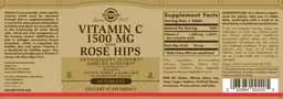 Label for Vitamin C 1500 mg with Rose Hips