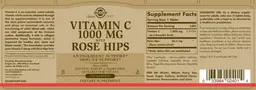 Label for Vitamin C 1000 mg with Rose Hips
