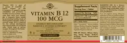 Label for Vitamin B12 100 mcg