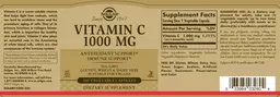 Label for Vitamin C 1000 mg