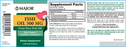 Label for Fish Oil 500 mg