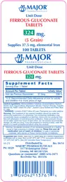 Label for Ferrous Gluconate