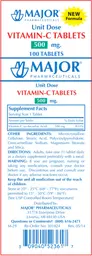 Label for Vitamin-C 500 mg