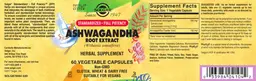 Label for Ashwagandha Root Extract
