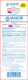 Label for Ferrous Sulfate Green Tablets