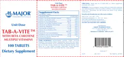 Label for Tab-A-Vite with Beta Carotene Multiple Vitamins