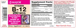 Label for Vitamin B-12 250 mcg