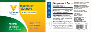 Label for Magnesium Glycinate 400 mg
