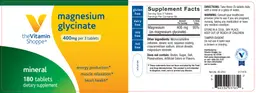 Label for Magnesium Glycinate 400 mg