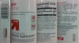 Label for Zinc 50 mg
