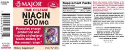 Label for Niacin 500 mg