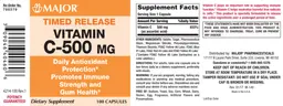 Label for Vitamin C-500 mg