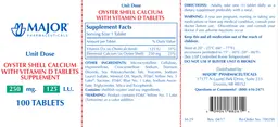 Label for Oyster Shell Calcium 250 mg with Vitamin D Tablets 125 IU
