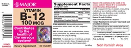 Label for Vitamin B-12 100 mcg