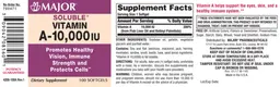 Label for Soluble Vitamin A-10,000 IU