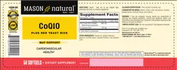 Label for CoQ10 plus Red Yeast Rice
