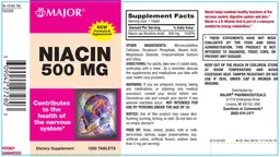 Label for Niacin 500 mg