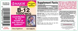 Label for Vitamin B-12 1000 mcg