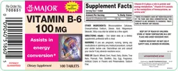Label for Vitamin B-6 100 mg