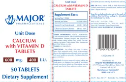 Label for Calcium 600 mg with Vitamin D 400 IU Tablets