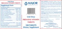 Label for Prenatal Vitamin Tablets