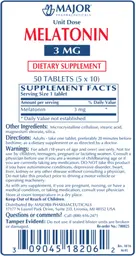 Label for Melatonin 3 mg