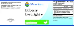 Label for Bilberry Eyebright +
