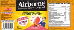 Label for Airborne Original Assorted Fruit Flavors