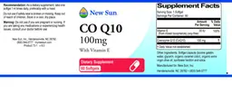 Label for Co Q10 100 mg with Vitamin E