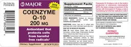 Label for Coenzyme Q-10 200 mg