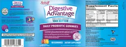 Label for Digestive Advantage Daily Probiotic Gummies