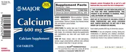 Label for Calcium 600 mg
