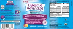 Label for Digestive Advantage Daily Probiotic Gummies