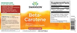 Label for Beta-Carotene 25,000 IU