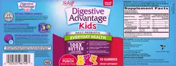 Label for Digestive Advantage Kids Daily Probiotic Everyday Health Superfruit Punch