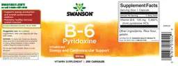 Label for B-6 Pyridoxine 100 mg