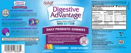 Label for Digestive Advantage Daily Probiotic Gummies
