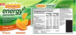 Label for Energy Plus Gummies Orange Zest