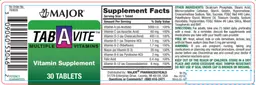 Label for Tab A Vite Multiple Vitamins