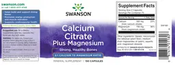 Label for Calcium Citrate Plus Magnesium