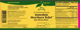 Label for Immediate Heartburn Relief Orange Flavor