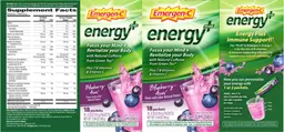 Label for Energy+ Blueberry-Acai