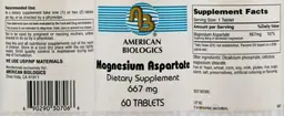 Label for Magnesium Aspartate